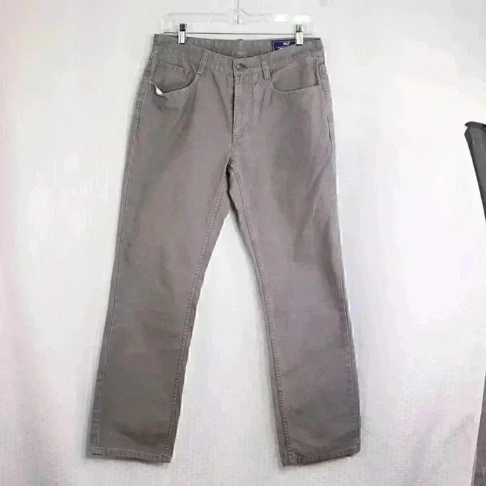 Women's Vineyard Vines grey 100% cotton 5-pocket Pant size 30 x 30